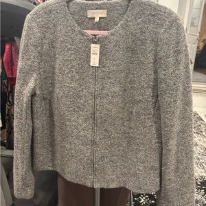 Talbots Heather Gray Lined pea coat